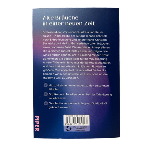Buchrückseite Rauhnächte & Jahreskreisfeste, Alte Bräuche in einer neuen Zeit