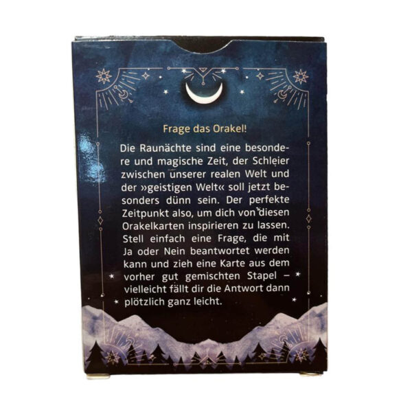 Rückseite von das magische Rauhnachtorakel, 50 zauberhafte Karten